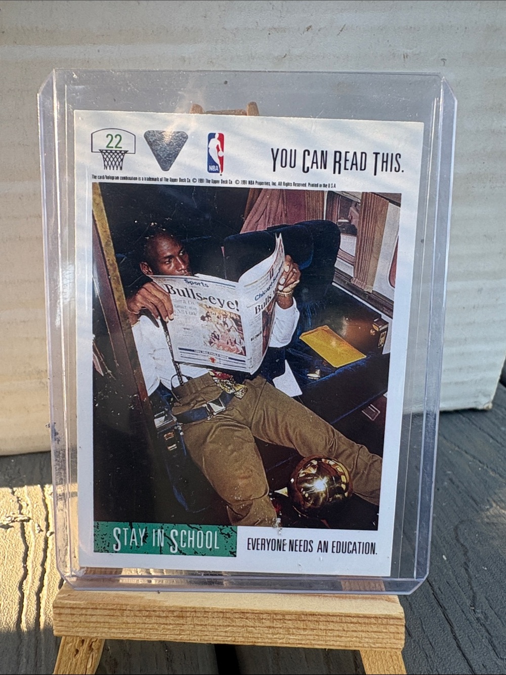 MICHAEL JORDAN 'Stay in School' Trading Card -  1991 upper deck